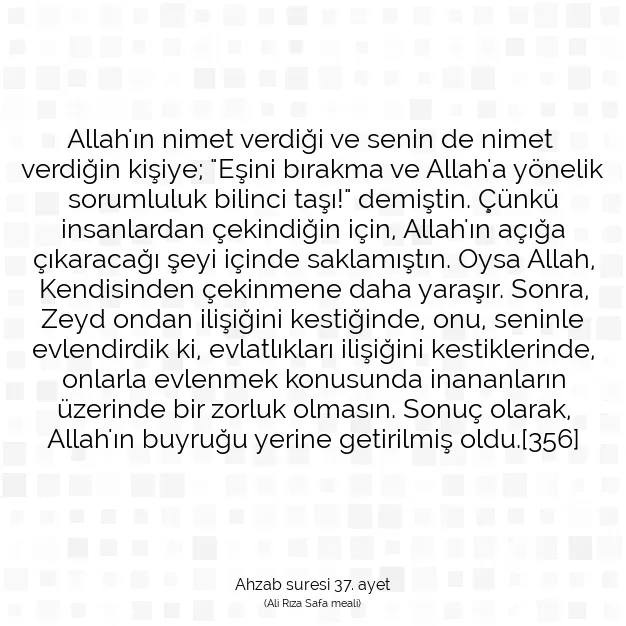 Ayetbul | Kuran Mealleri | Quran | Ahzab suresi 37. ayet