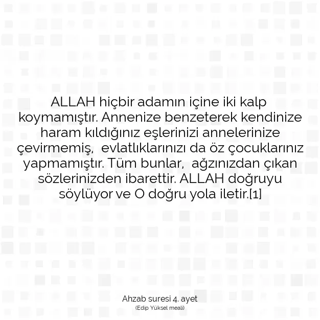 Ayetbul | Kuran Mealleri | Quran | Ahzab suresi 4. ayet