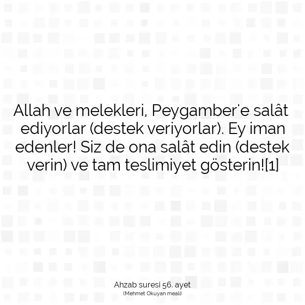 Ayetbul | Kuran Mealleri | Quran | Ahzab suresi 56. ayet