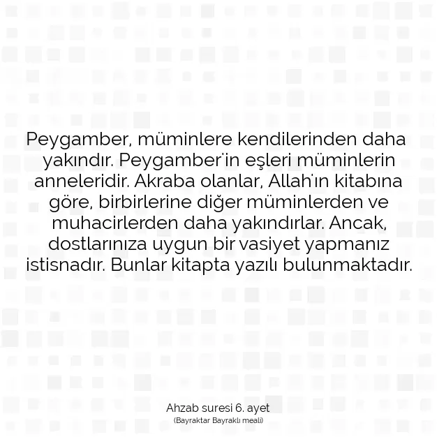 Ayetbul | Kuran Mealleri | Quran | Ahzab suresi 6. ayet