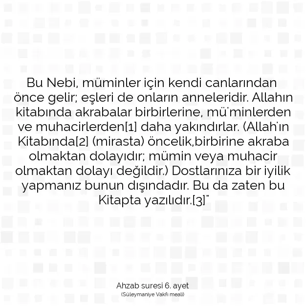 Ayetbul | Kuran Mealleri | Quran | Ahzab suresi 6. ayet