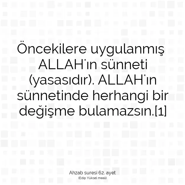 Ayetbul | Kuran Mealleri | Quran | Ahzab suresi 62. ayet