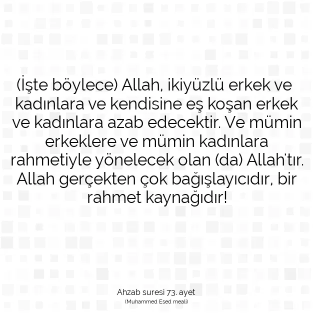 Ayetbul | Kuran Mealleri | Quran | Ahzab suresi 73. ayet