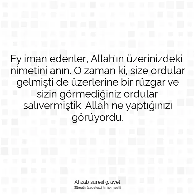 Ayetbul | Kuran Mealleri | Quran | Ahzab suresi 9. ayet