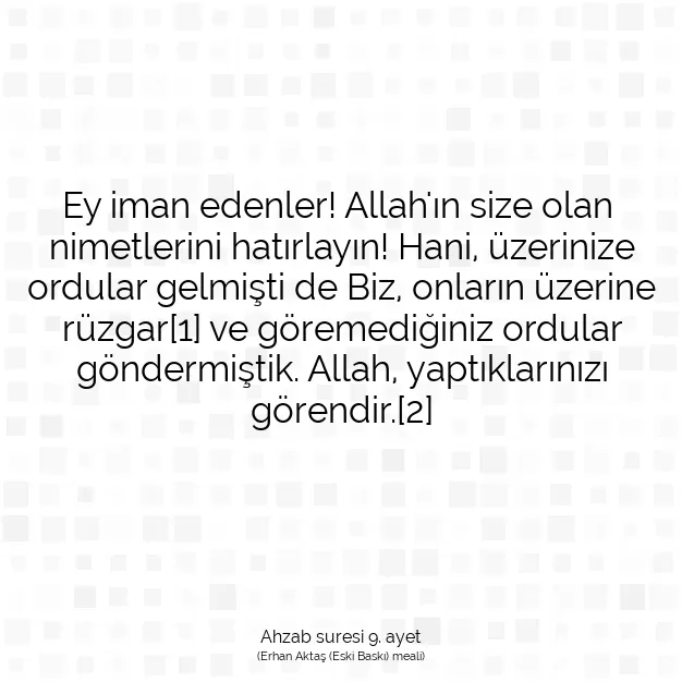 Ayetbul | Kuran Mealleri | Quran | Ahzab suresi 9. ayet