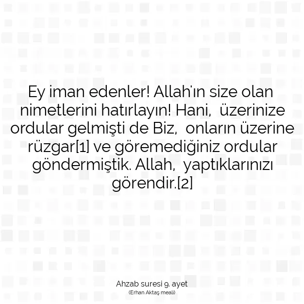 Ayetbul | Kuran Mealleri | Quran | Ahzab suresi 9. ayet