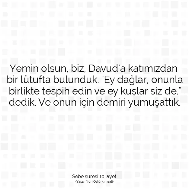 Ayetbul | Kuran Mealleri | Quran | Sebe suresi 10. ayet