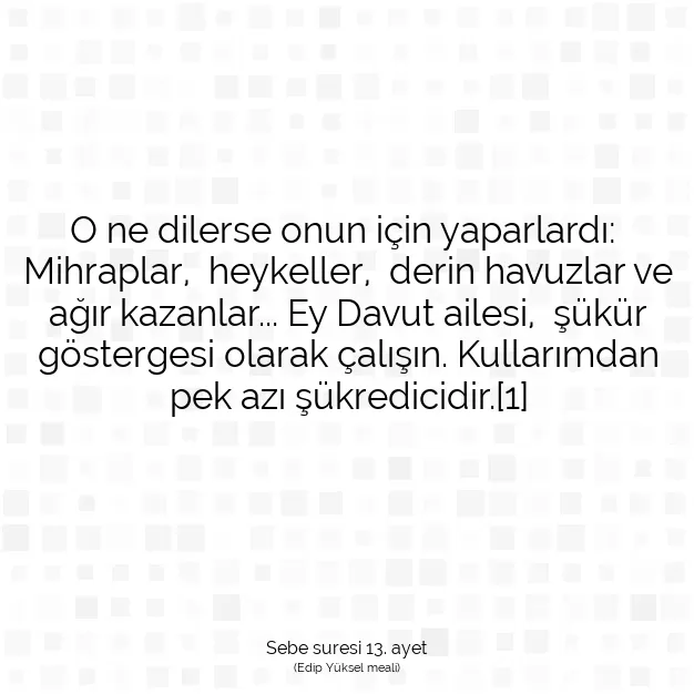 Ayetbul | Kuran Mealleri | Quran | Sebe suresi 13. ayet