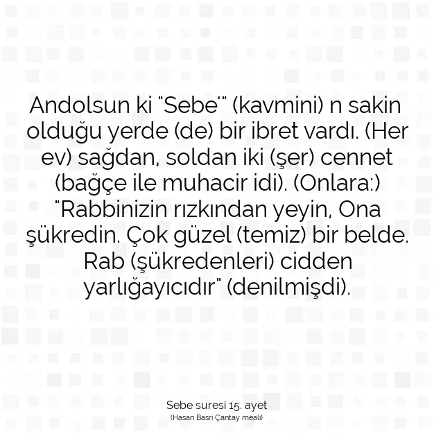 Ayetbul | Kuran Mealleri | Quran | Sebe suresi 15. ayet