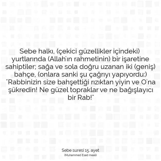 Ayetbul | Kuran Mealleri | Quran | Sebe suresi 15. ayet