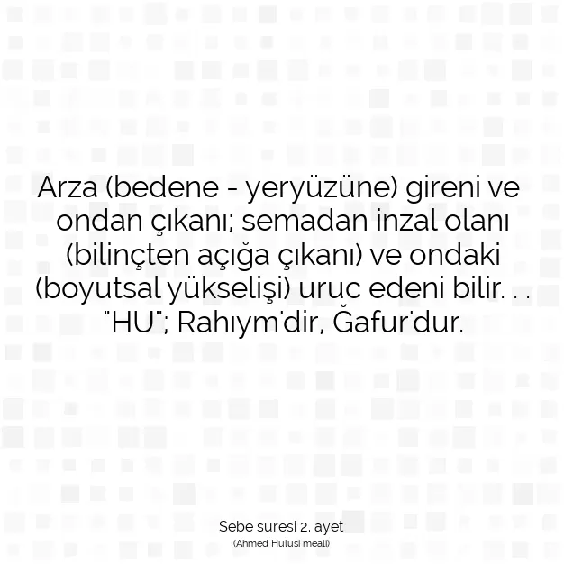 Ayetbul | Kuran Mealleri | Quran | Sebe suresi 2. ayet