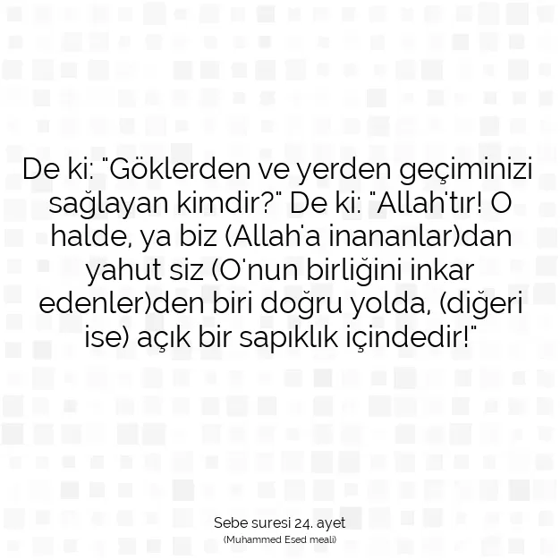 Ayetbul | Kuran Mealleri | Quran | Sebe suresi 24. ayet