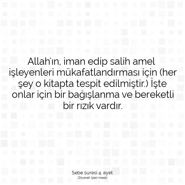 Ayetbul | Kuran Mealleri | Quran | Sebe suresi 4. ayet