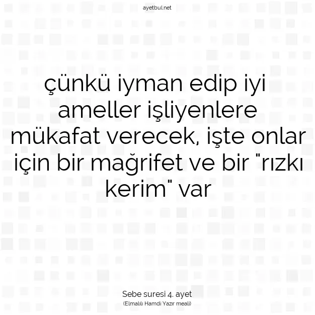 Ayetbul | Kuran Mealleri | Quran | Sebe suresi 4. ayet