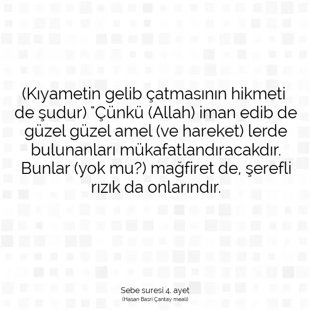 Ayetbul | Kuran Mealleri | Quran | Sebe suresi 4. ayet