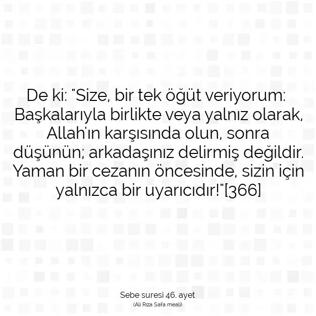 Ayetbul | Kuran Mealleri | Quran | Sebe suresi 46. ayet