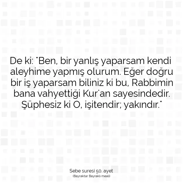 Ayetbul | Kuran Mealleri | Quran | Sebe suresi 50. ayet