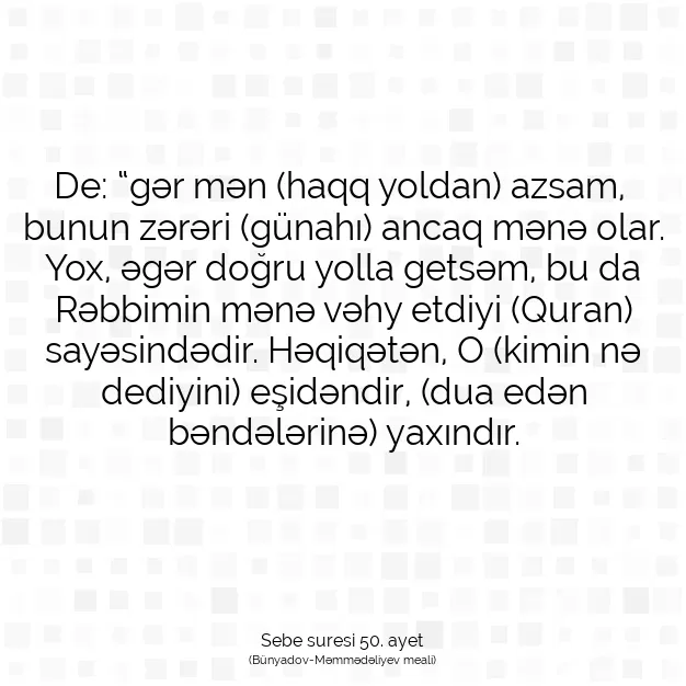 Ayetbul | Kuran Mealleri | Quran | Sebe suresi 50. ayet