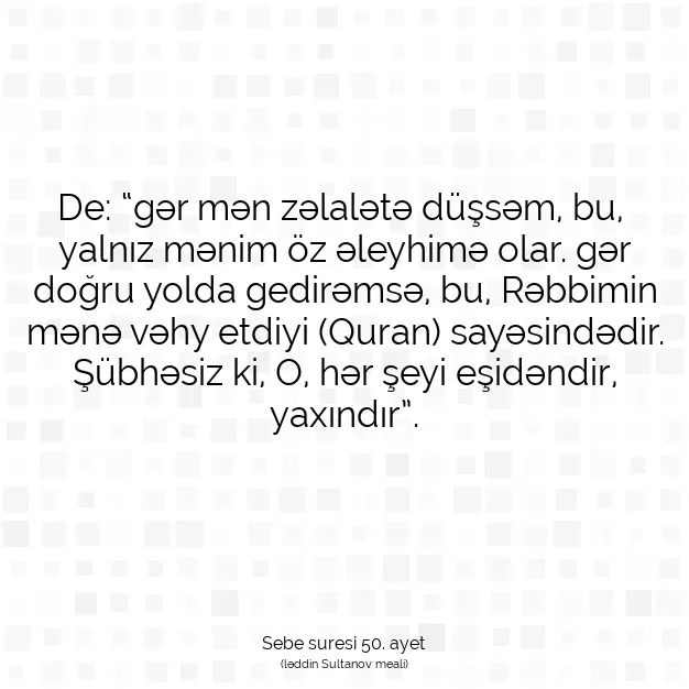 Ayetbul | Kuran Mealleri | Quran | Sebe suresi 50. ayet