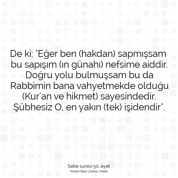 Ayetbul | Kuran Mealleri | Quran | Sebe suresi 50. ayet