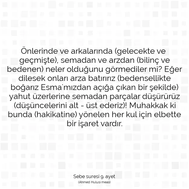 Ayetbul | Kuran Mealleri | Quran | Sebe suresi 9. ayet