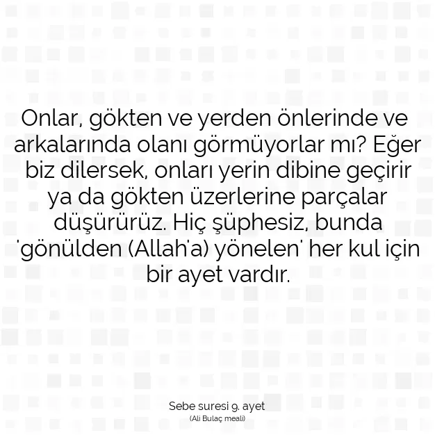 Ayetbul | Kuran Mealleri | Quran | Sebe suresi 9. ayet