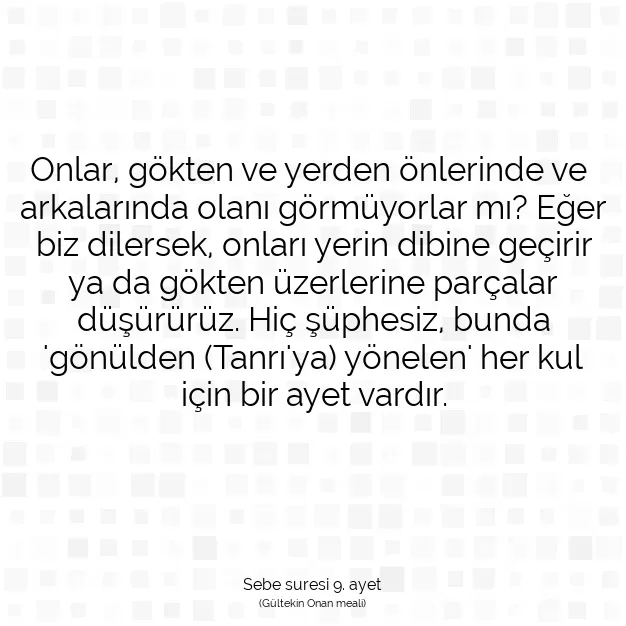 Ayetbul | Kuran Mealleri | Quran | Sebe suresi 9. ayet