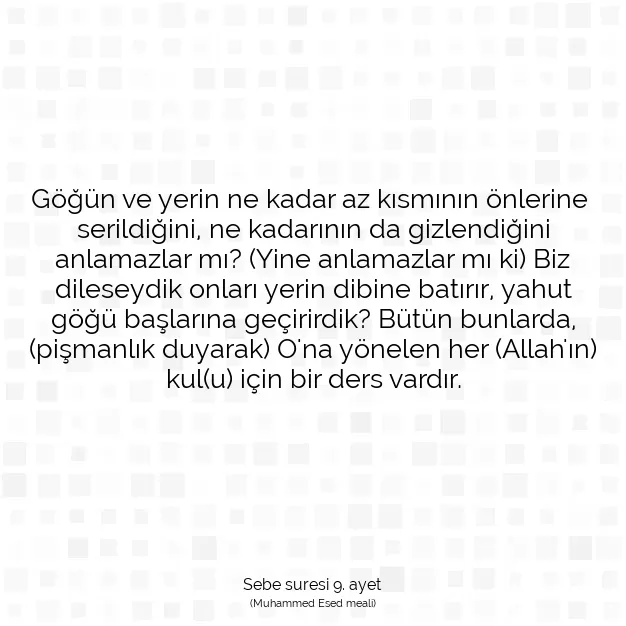 Ayetbul | Kuran Mealleri | Quran | Sebe suresi 9. ayet