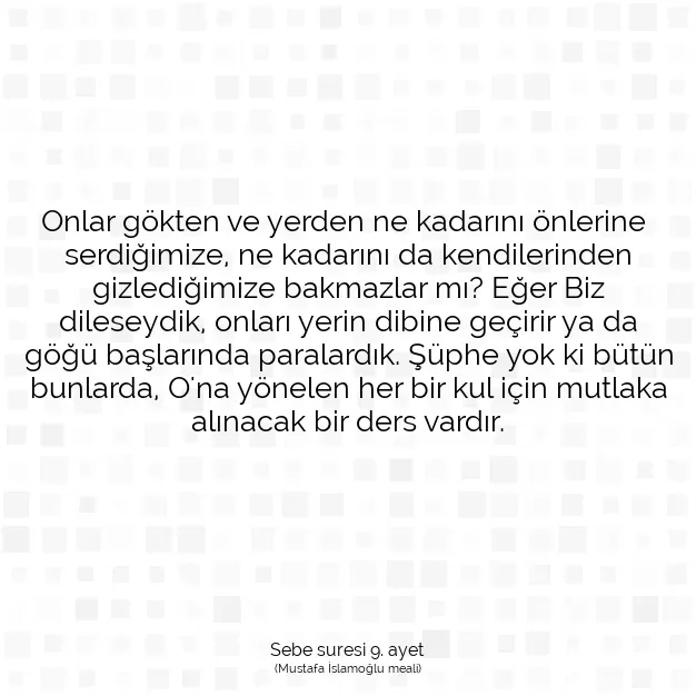 Ayetbul | Kuran Mealleri | Quran | Sebe suresi 9. ayet