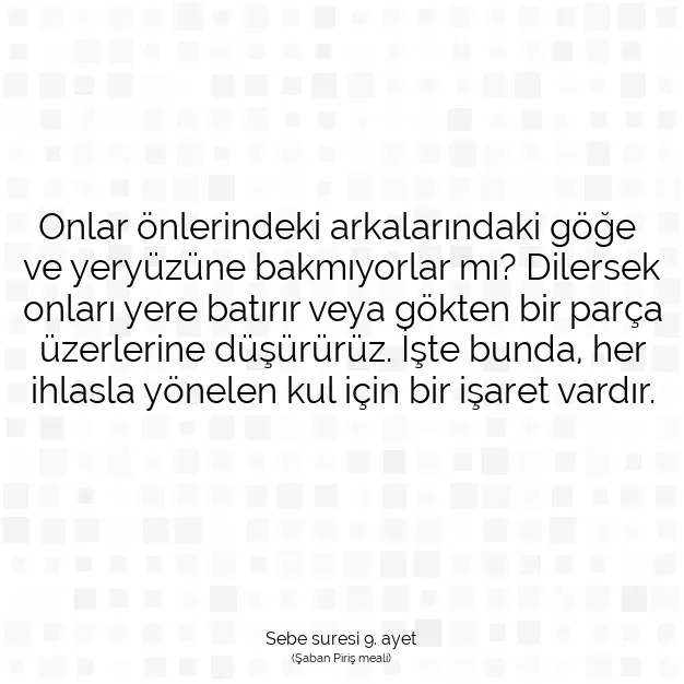 Ayetbul | Kuran Mealleri | Quran | Sebe suresi 9. ayet