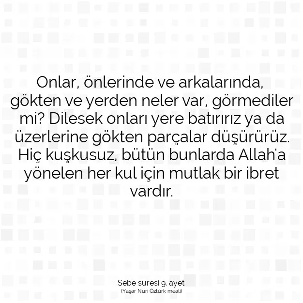 Ayetbul | Kuran Mealleri | Quran | Sebe suresi 9. ayet