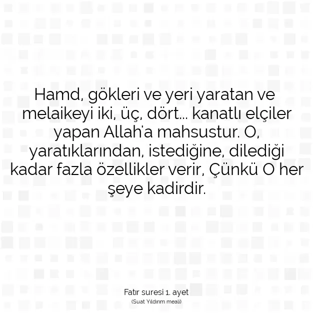 Ayetbul | Kuran Mealleri | Quran | Fatır suresi 1. ayet