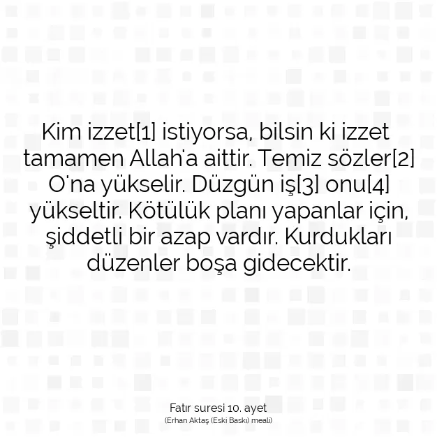 Ayetbul | Kuran Mealleri | Quran | Fatır suresi 10. ayet