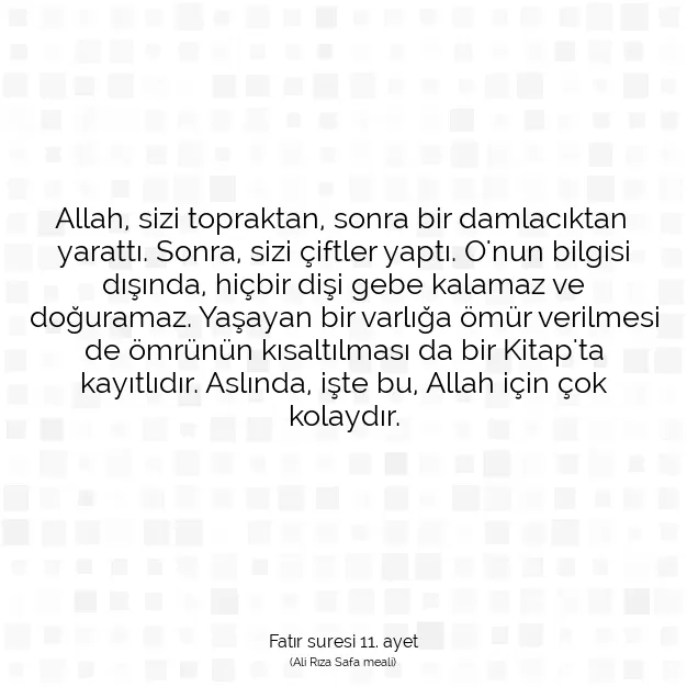 Ayetbul | Kuran Mealleri | Quran | Fatır suresi 11. ayet