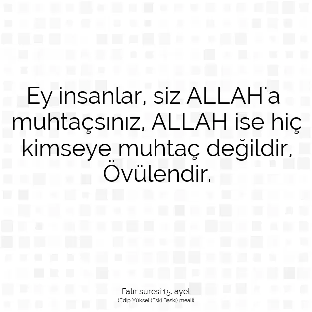 Ayetbul | Kuran Mealleri | Quran | Fatır suresi 15. ayet