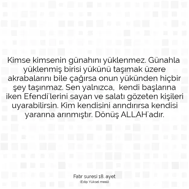 Ayetbul | Kuran Mealleri | Quran | Fatır suresi 18. ayet