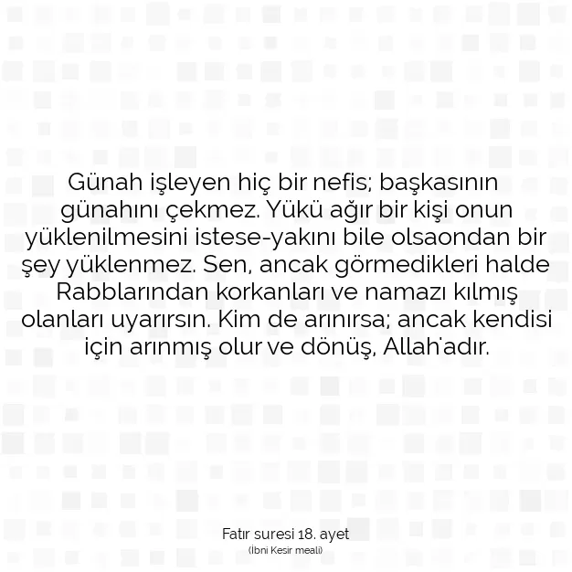 Ayetbul | Kuran Mealleri | Quran | Fatır suresi 18. ayet