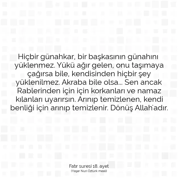 Ayetbul | Kuran Mealleri | Quran | Fatır suresi 18. ayet