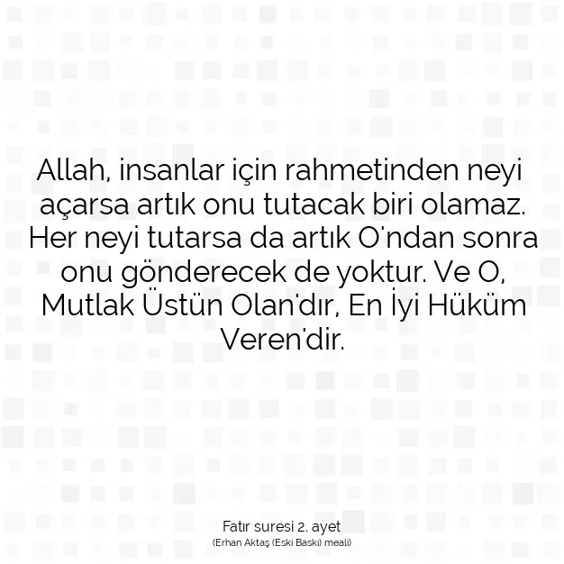 Ayetbul | Kuran Mealleri | Quran | Fatır suresi 2. ayet