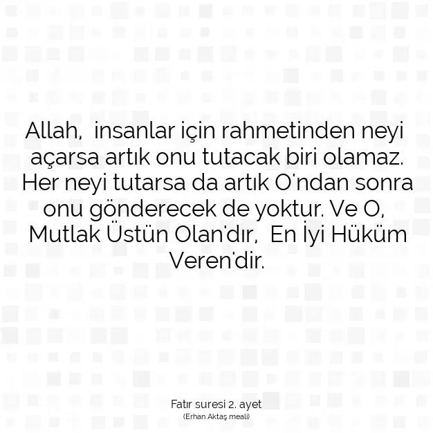 Ayetbul | Kuran Mealleri | Quran | Fatır suresi 2. ayet