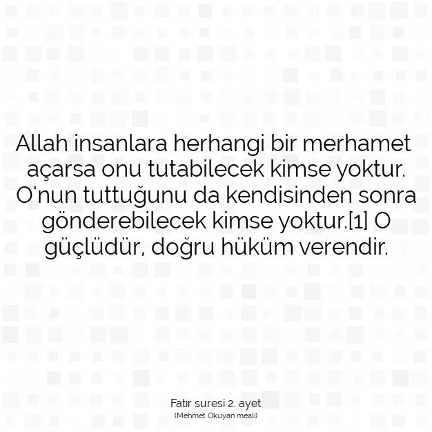 Ayetbul | Kuran Mealleri | Quran | Fatır suresi 2. ayet