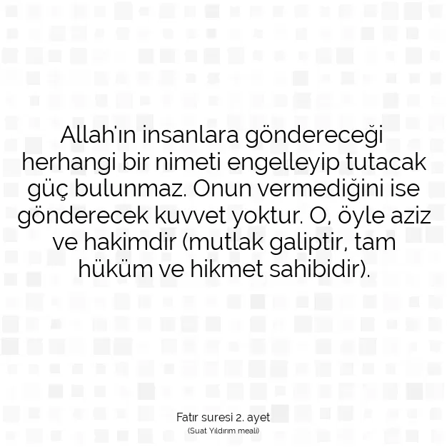 Ayetbul | Kuran Mealleri | Quran | Fatır suresi 2. ayet