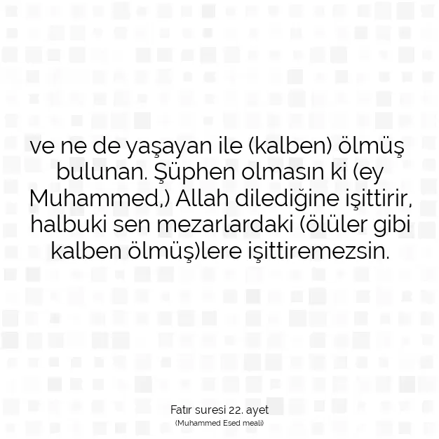 Ayetbul | Kuran Mealleri | Quran | Fatır suresi 22. ayet