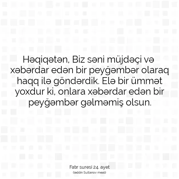 Ayetbul | Kuran Mealleri | Quran | Fatır suresi 24. ayet