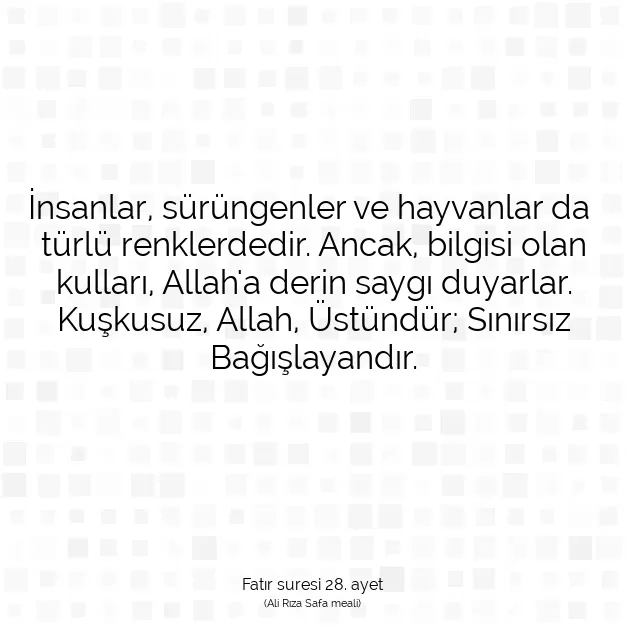 Ayetbul | Kuran Mealleri | Quran | Fatır suresi 28. ayet