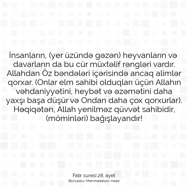 Ayetbul | Kuran Mealleri | Quran | Fatır suresi 28. ayet