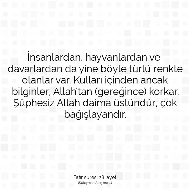 Ayetbul | Kuran Mealleri | Quran | Fatır suresi 28. ayet