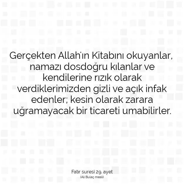 Ayetbul | Kuran Mealleri | Quran | Fatır suresi 29. ayet