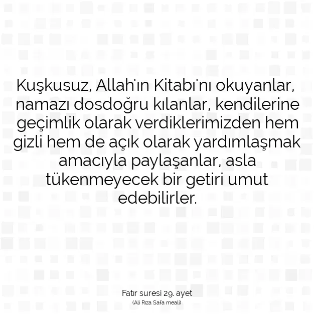 Ayetbul | Kuran Mealleri | Quran | Fatır suresi 29. ayet