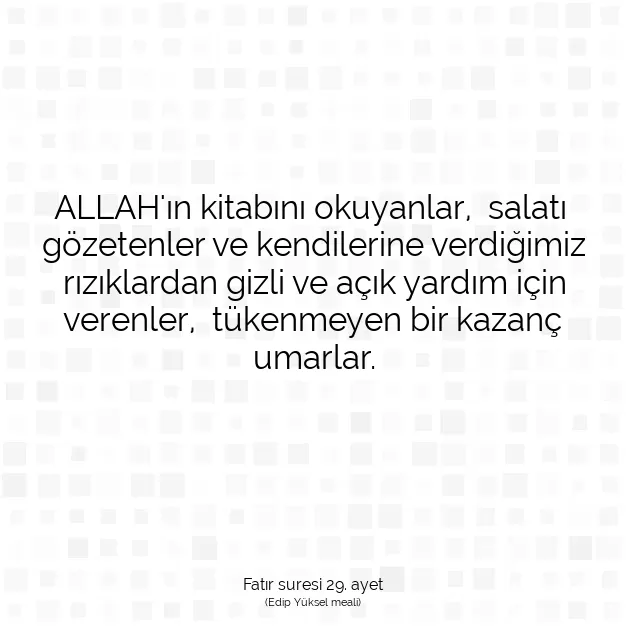 Ayetbul | Kuran Mealleri | Quran | Fatır suresi 29. ayet